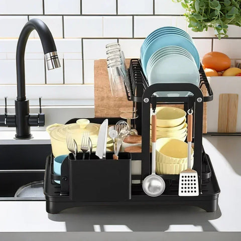 Integrated Dish Storage Rack, Kitchen Rack, Household Drain Dish Rack, Multi-function Dish Rack