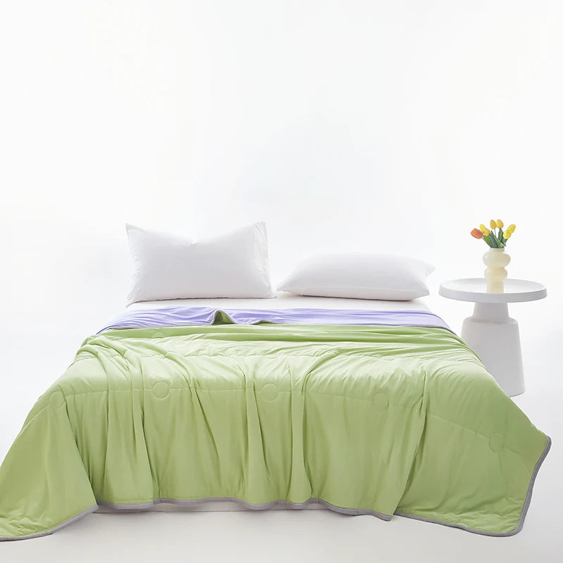 1pc Cool Feeling Duvet Double Side Design Quilt Skin-friendly Comforter Summer Blanket Adults Kids Room Bedspread 냉감이불