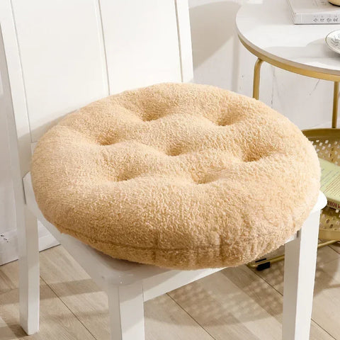 Winter Plush Thick Seat Cushion Home Sofa Office Chair Solid Color Lambswool Cushion Thicken Soft Floor Pads Round and Square
