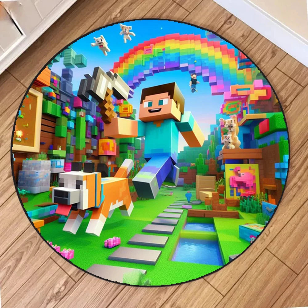 MINISO M-MINE Sandbox Games Decor Carpet for Living Room Sofa Coffee Table Bedroom Area Rugs Kitchen Kid Room Nonslip Floor Mats