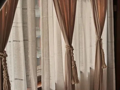 Modern white hollow striped curtain yarn for living room curtains balcony bay window bedroom gauze blinds curtain Custom size