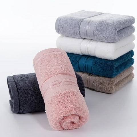 1pc Face Hair Towel 100%Cotton Soft Absorbent Solid Blue Grey Towels Toalla For Kids Adults Home Hotel Bathroom Textile 34*75cm