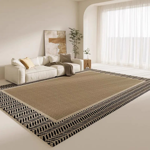 VIKAMA Square Scandinavian Style Carpet - Simple Square Soft Anti-slip Crystal Velvet Carpet, Suitable for Bedroom, Living Room