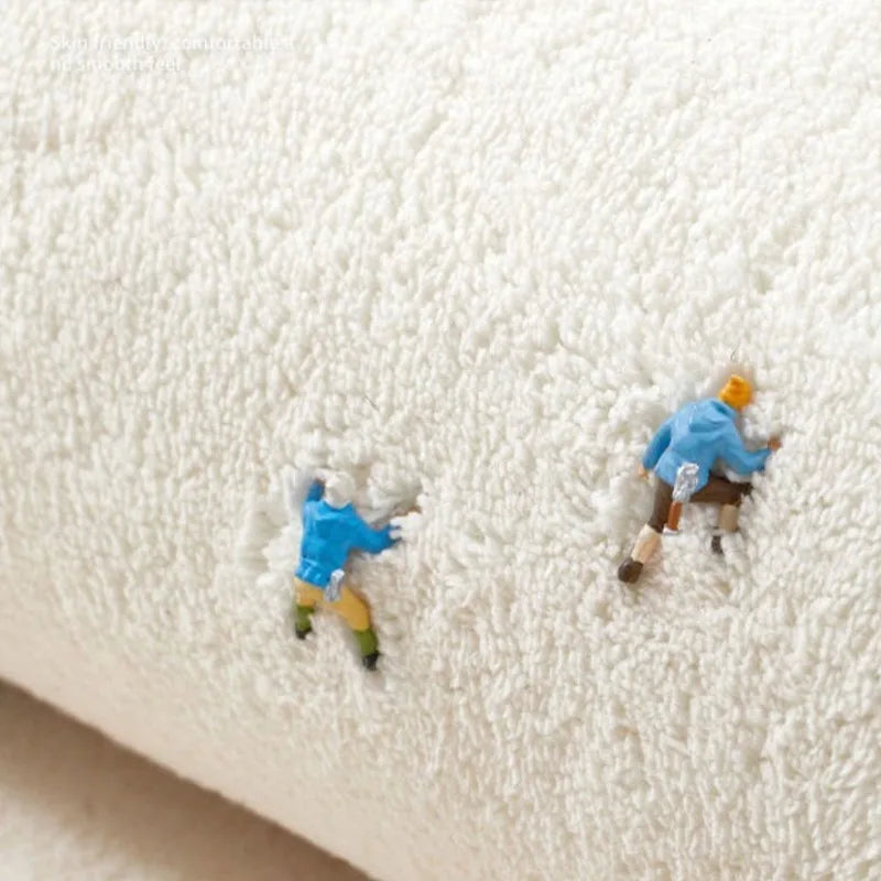 Cream Style Carpets for Living Room Children's Bedroom Decor Plush Carpet Cute Round Bedside Rug Home Thick Anti-slip Floor Mat