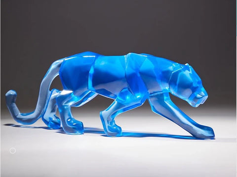 Modern Fortune Transparent Money Leopard Resin Ornaments Office Table Sculpture Crafts Home Livingroom Desk Figurines Decoration