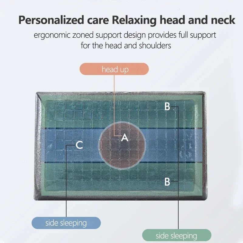 Double Sided Gel Cooling Memory Foam Pillow Summer Ice Feel Bamboo Charcoal Orthopedic Neck Pain Relief Pillow with Pillowcase