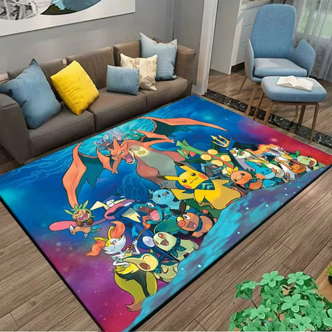 MINISO PIkachu Pokemon Anime Themed Carpet for Living Room Bedroom Kid's Room NonSlip Playmat Balcony Lounge Sofa Rug Gift Idel
