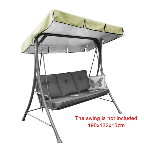 Swing Chair Cover Playground Swing Chair Top Cover Waterproof Sunshade Canopy, Green, 164X114X15Cm