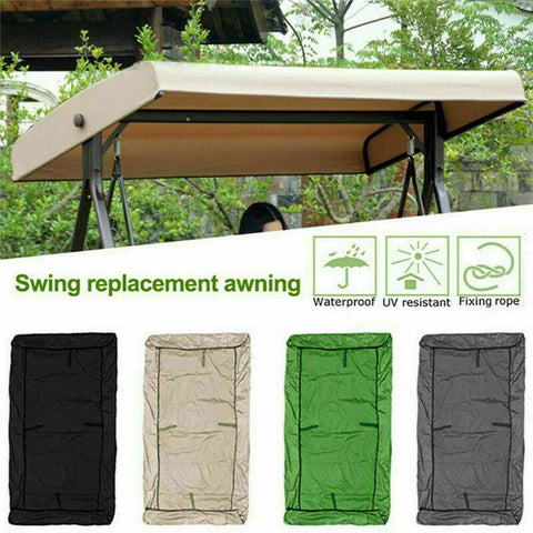 Swing Chair Cover Playground Swing Chair Top Cover Waterproof Sunshade Canopy, Green, 164X114X15Cm